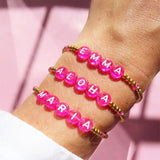 Hand-Made Pink Name Women's Personalized Bracelet