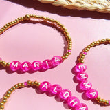 Hand-Made Pink Name Women's Personalized Bracelet