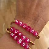 Hand-Made Pink Name Women's Personalized Bracelet