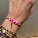 Hand-Made Pink Name Women's Personalized Bracelet