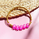 Hand-Made Pink Name Women's Personalized Bracelet