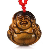 Tiger Eye Stone Mother Buddha Pendant Necklace Men Women Charms Jewellery