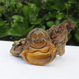 Tiger Eye Stone Mother Buddha Pendant Necklace Men Women Charms Jewellery