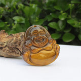 Tiger Eye Stone Mother Buddha Pendant Necklace Men Women Charms Jewellery