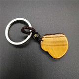 Tiger Eye Stone Keychain Maitreya Buddha for Women Men
