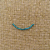 Turquoise Stone Choker Necklace 14K Filled Chain Boho Jewelry