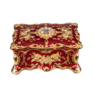 Hand Painted Hinged Jewelry Trinket Box Rectangle Gift Home Decor