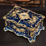 Hand Painted Hinged Jewelry Trinket Box Rectangle Gift Home Decor