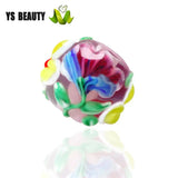 Hand-Painted Flower Coloured Glaze Beads Lampworker Glaze Beads