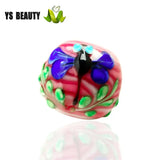 Hand-Painted Flower Coloured Glaze Beads Lampworker Glaze Beads