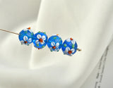 Vintage Flower Petals Glass Beads DIY Earrings Hairpin 8pc