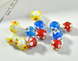 Vintage Flower Petals Glass Beads DIY Earrings Hairpin 8pc