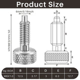 Retractable Spring Plunger w/ Knurled Handle Stainless Steel M6 Pins for Toolbox