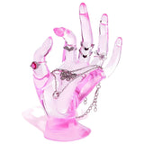Pink Hand Ring Holder Stand, Preppy Room Decor Jewelry Display