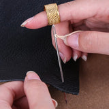 Leather Sewing Tools Kit with 30M Waxed Thread Needles Scissors Awl