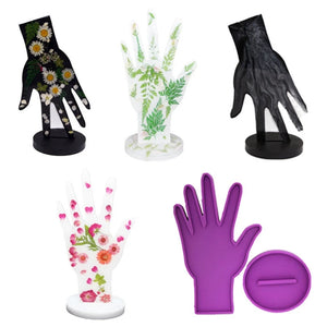 Hand-Shape Resin Ring Mold Mannequin Glue Tool Stand Silicone Mold