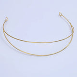 Hand Wired Tiara Crown Wedding Headpiece Double Wire Twisted Choker Necklace