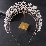 Pearl Headband Leaf Hairhoop Bride Crown Tiara Wedding Hair Accessory