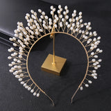 Pearl Headband Leaf Hairhoop Bride Crown Tiara Wedding Hair Accessory