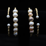 Hand-Wound AA Natural Freshwater Pearl 14K Filled Bangle