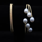 Braided Freshwater Pearl Multilayer Bracelet 14K Plated Bangle Fine Jewelry