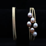 Braided Freshwater Pearl Multilayer Bracelet 14K Plated Bangle Fine Jewelry
