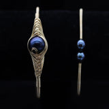 Hand-Wound AA Natural Freshwater Purple Pearl Bracelet 14K Plated Copper Bangle