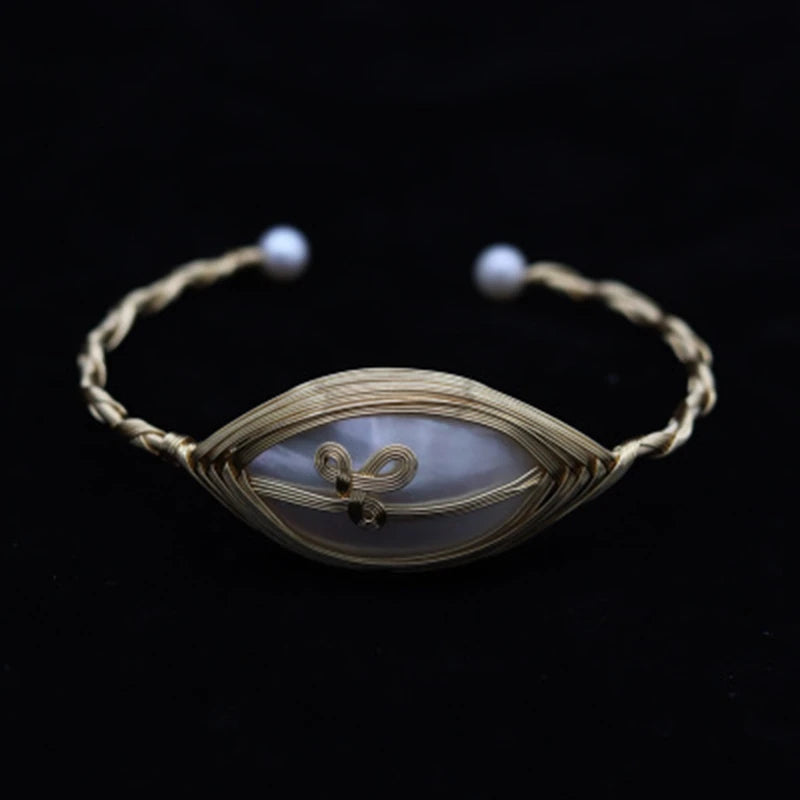 Hand-Wound Braided 100% AA Natural Mapei Pearl Bracelet