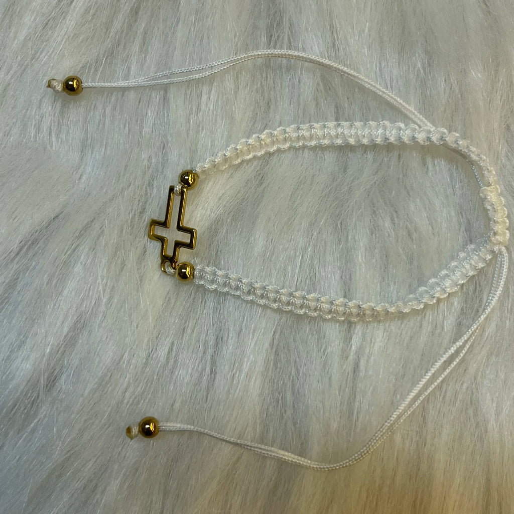 Hand Woven Cross Hollow Religious Prayer Bracelet