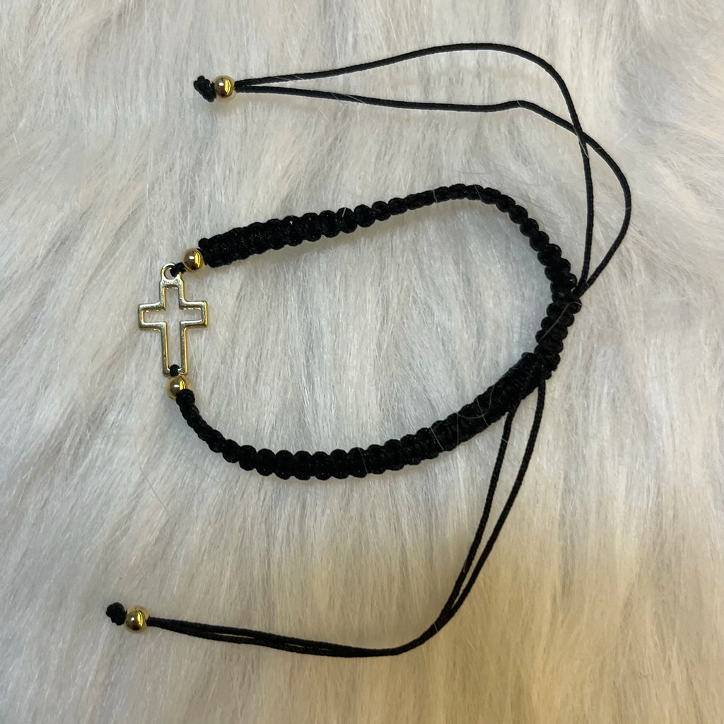 Hand Woven Cross Hollow Religious Prayer Bracelet