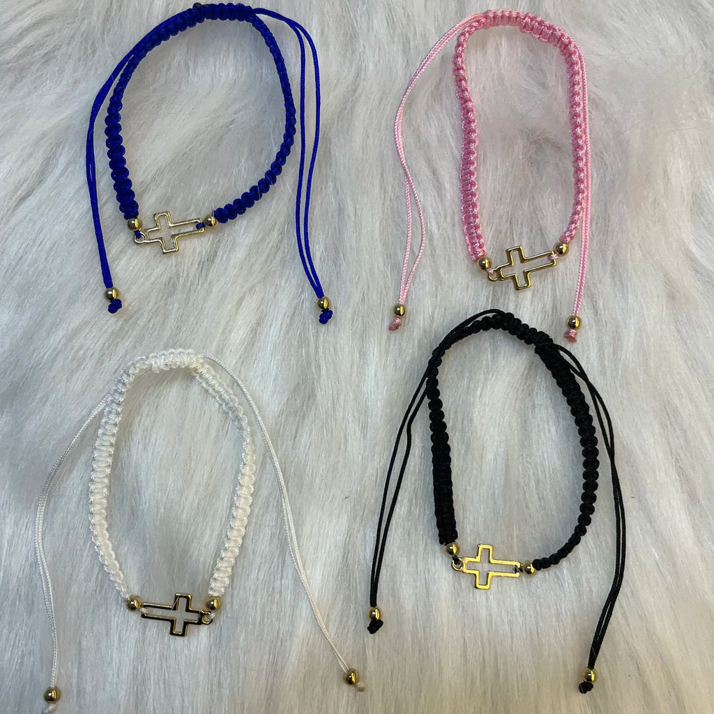Hand Woven Cross Hollow Religious Prayer Bracelet