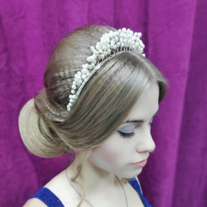 Hand Woven Flower Hairband Silver Leaf Pearl Headbands For Women