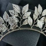 Hand Woven Flower Hairband Silver Leaf Pearl Headbands For Women