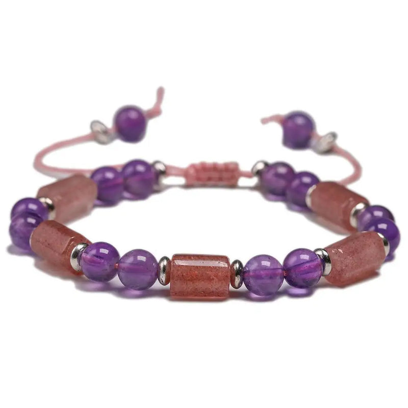 Hand Woven Strawberry Crystal Bracelet Luck