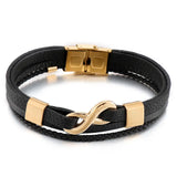 Geometric Infinity Men's Leather Bangle Western Jewelry