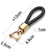 Hand Woven Leather KeyChain with Detachable Metal Buckle