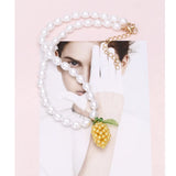 Hand-Woven Lemon Necklace Pearl Clavicle Necklace Women's Accessories