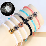 Hand Woven Personalized Photo Projection Bracelet with Dog Cat Paw Pendant