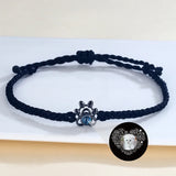 Hand Woven Personalized Photo Projection Bracelet with Dog Cat Paw Pendant