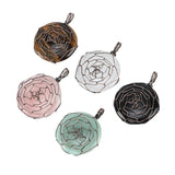 Hand Woven Peony Flower Ancient Bronze Retro Reiki Healing Necklace