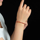 Red Rope Lucky Bracelet with Dumpling Pendant Ethnic Style Bangle for Women