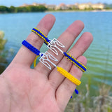 Hand Woven String Ukraine Bracelet Necklace Lucky Jewelry Set