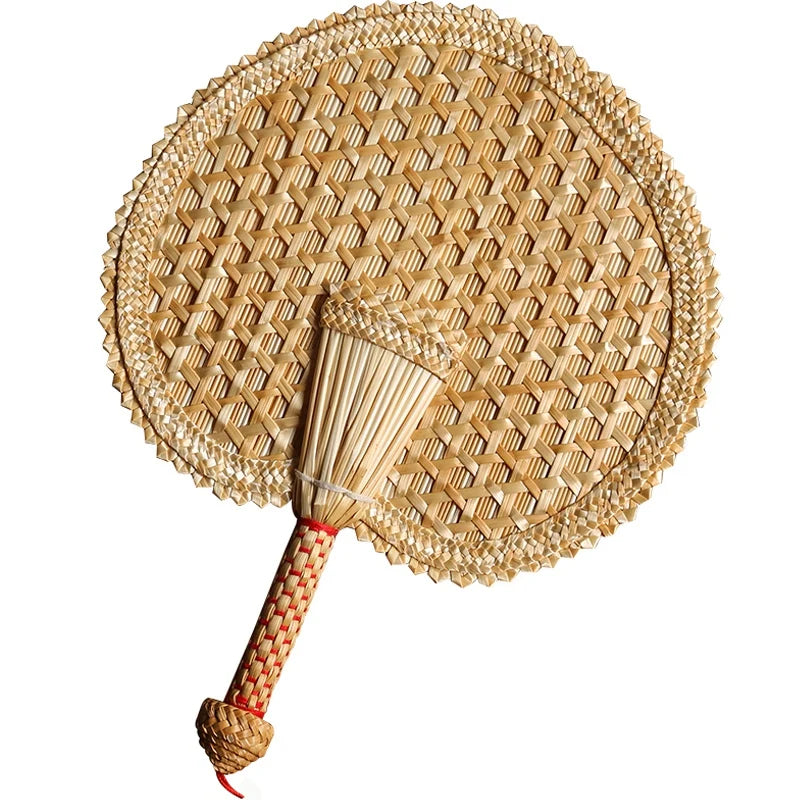 Hand-Woven Straw Hand Fan Old Natural Environmentally Friendly Round Fan
