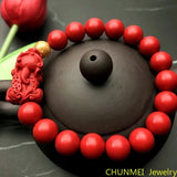 Chinese Cinnabar Jade Lucky Amulet Hand String Bracelet