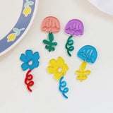 Hand-drawn Tulip Flower Leaves Pendant DIY Hand Accessory Earring Material