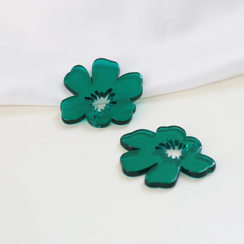 Hand-drawn Tulip Flower Leaves Pendant DIY Hand Accessory Earring Material