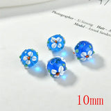 50pcs Cartoon Flowers Glass Beads DIY Jewelry Accessory