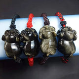 Hand Knitted Obsidina Bracelet Pig Crystal Bracelets