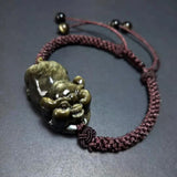 Hand Knitted Obsidina Bracelet Pig Crystal Bracelets