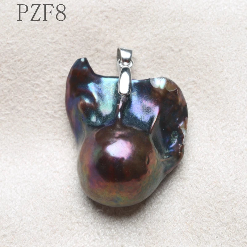 Vintage 925 Silver Sterling Natural Pearl Pendant Flower Necklace